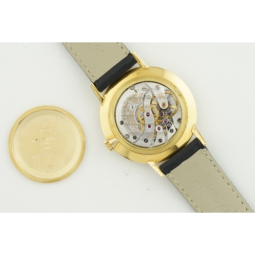 167 - PATEK PHILIPPE HAUSSMAN SIGNED DIAL 18CT GOLD, circular champagne dial with stick hour markers, 33m ... 