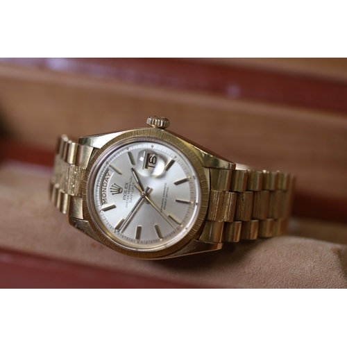 31 - Brand: Rolex
 Model Name: Day Date
 Reference: 1807
 Movement: Automatic
 Year: Circa 1973
 Dial sha... 