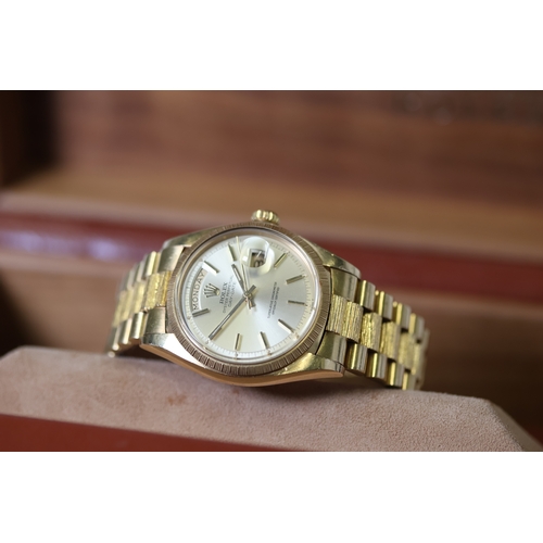 31 - Brand: Rolex
 Model Name: Day Date
 Reference: 1807
 Movement: Automatic
 Year: Circa 1973
 Dial sha... 