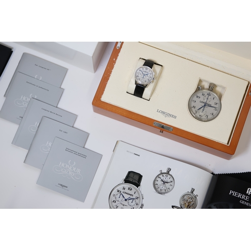 10 - RARE LONGINES HONOUR AND GLORY LIMITED EDITION SET, 1) An 18ct white gold Longines chronograph, refe... 