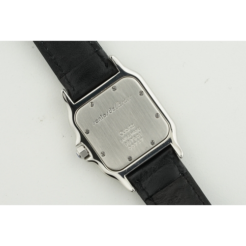 65 - CARTIER SANTOS DATE REF. 987901, square off white dial with blue roman numeral hour markers and hand... 