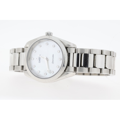 13 - Brand: Omega
 Model Name: Seamaster Mother of Pearl
 Movement: Quartz
 Year: Circa 2010's
 Dial shap... 