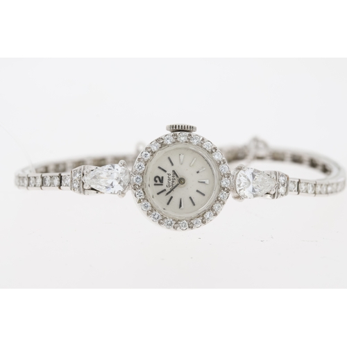 153 - Brand: Girard Perregaux 
 Model Name: Art Deco 1.40ct Diamond Set Platinum Cocktail Watch
 Movement:... 