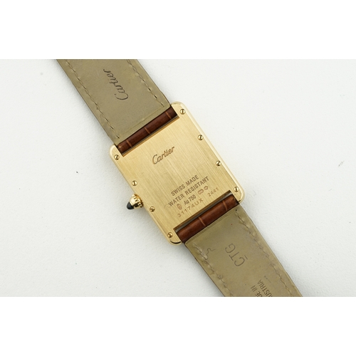 187 - CARTIER TANK LOUIS 18CT GOLD REF. 2441 W1529756, rectangular dial with hour markers and hands, 25x33... 