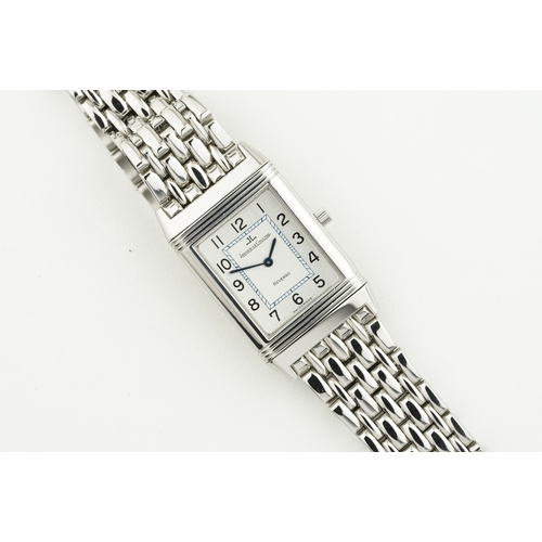 188 - JAEGER LE-COULTRE REVERSO W/ GUARANTEE PAPERS REF. 250.8.86, rectangular two tone dial with hour mar... 