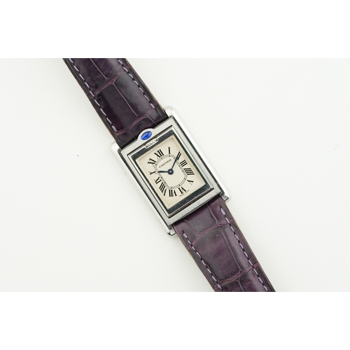 190 - CARTIER TANK BASCULANTE W/ GUARANTEE PAPERS REF. 2386, rectangular dial with hour markers and hands,... 