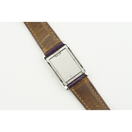 190 - CARTIER TANK BASCULANTE W/ GUARANTEE PAPERS REF. 2386, rectangular dial with hour markers and hands,... 