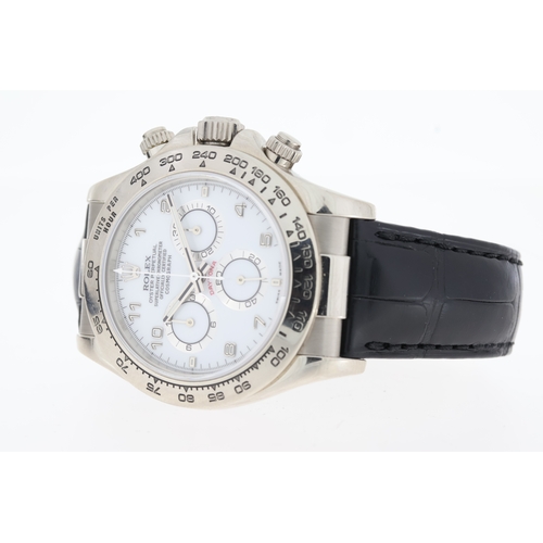 35 - Brand: ROLEX 
 Model Name: DAYTONA 18CT WHITE GOLD
 Reference: 116519
 Movement: Automatic
 Box: Yes... 