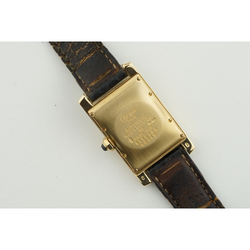 192 - CARTIER TANK AMERICAINE 18CT GOLD PARIS EDITION REF. 8172, rectangular dial with hour markers and ha... 