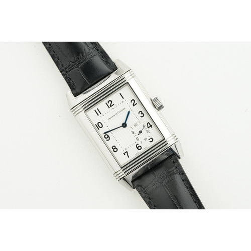 195 - JAEGER LE-COULTRE REVERSO 8 GRANDE POWER RESERVE W/ GUARANTEE PAPERS REF. 240.8.14, rectangular silv... 