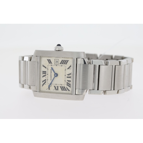 231 - Brand: Cartier
Model Name: Tank Francaise
Reference: 2465
Complication: Date
Movement: Quartz
Dial s... 