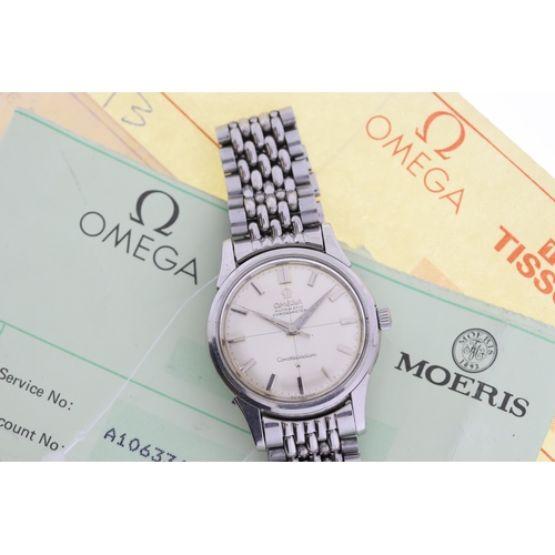 233 - VINTAGE OMEGA CONSTELLATION REFERENCE ST14381 CIRCA 1959, circular silver crosshair dial with baton ... 