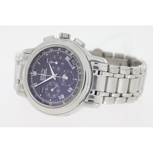 234 - ZENITH EL PRIMERO CHRONOMASTER TRIPLE CALENDAR WITH BOX AND PAPERS REF 02.0240.410/21, circular blac... 