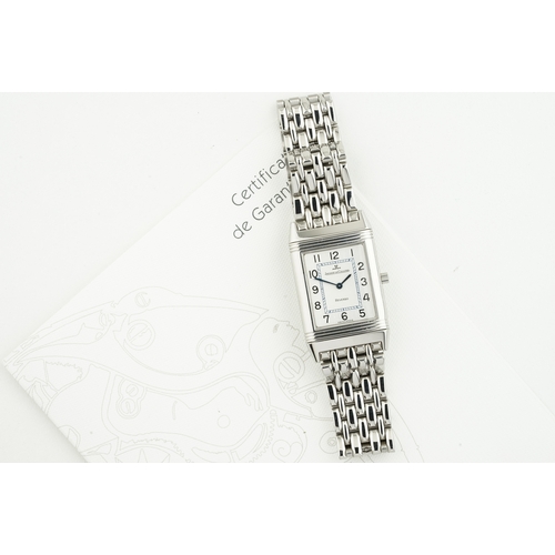 130 - JAEGER LE-COULTRE REVERSO W/ GUARANTEE PAPERS REF. 250.8.86, rectangular two tone dial with hour mar... 