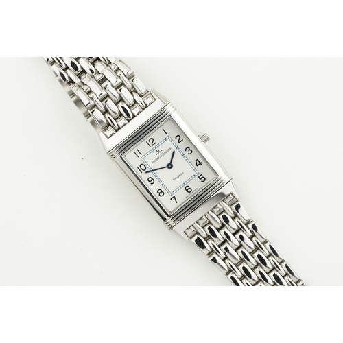 130 - JAEGER LE-COULTRE REVERSO W/ GUARANTEE PAPERS REF. 250.8.86, rectangular two tone dial with hour mar... 