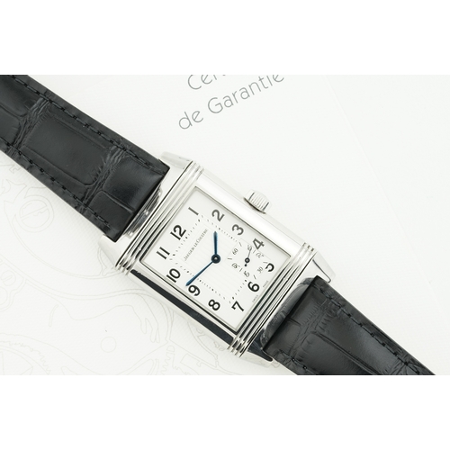 136 - JAEGER LE-COULTRE REVERSO 8 GRANDE POWER RESERVE W/ GUARANTEE PAPERS REF. 240.8.14, rectangular silv... 
