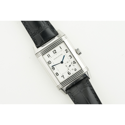 136 - JAEGER LE-COULTRE REVERSO 8 GRANDE POWER RESERVE W/ GUARANTEE PAPERS REF. 240.8.14, rectangular silv... 