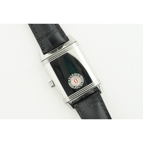 136 - JAEGER LE-COULTRE REVERSO 8 GRANDE POWER RESERVE W/ GUARANTEE PAPERS REF. 240.8.14, rectangular silv... 