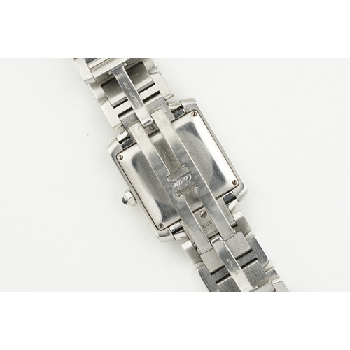 144 - CARTIER TANK FRANCAISE REF. 2302, square off white dial with roman numeral hour markers and hands, 2... 