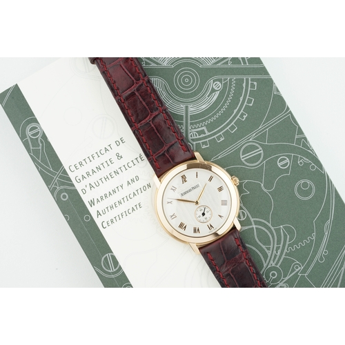 170 - AUDEMARS PIGUET 18CT GOLD REF. 15056OR.OO.A067CR.02 W/ GUARANTEE PAPERS, circular two tone dial with... 