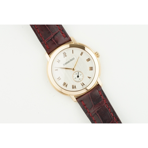 170 - AUDEMARS PIGUET 18CT GOLD REF. 15056OR.OO.A067CR.02 W/ GUARANTEE PAPERS, circular two tone dial with... 