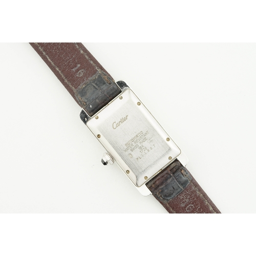 175 - CARTIER TANK AMERICAINE 18CT WHITE GOLD W/ GUARANTEE PAPERS REF. 1726, rectangular guilloche dial wi... 