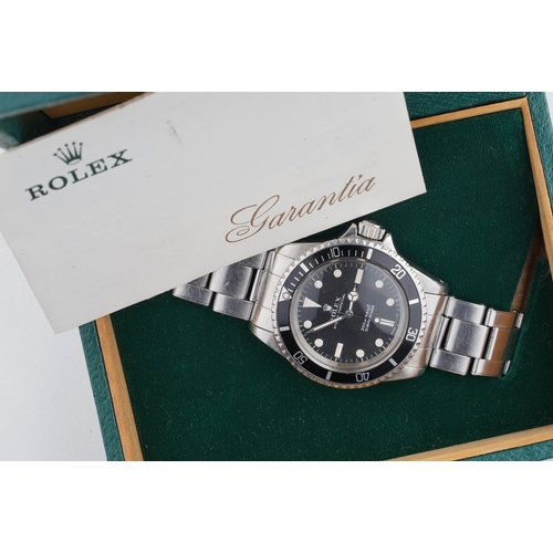 163 - ROLEX OYSTER PERPETUAL SUBMARINER METERS FIRST DIAL 7206 RIVETED BRACELET W/ BOX & PAPERS REF. 5513 ... 