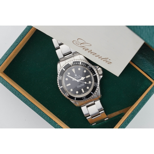 163 - ROLEX OYSTER PERPETUAL SUBMARINER METERS FIRST DIAL 7206 RIVETED BRACELET W/ BOX & PAPERS REF. 5513 ... 