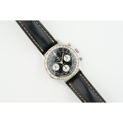 137 - BREITLING NAVITIMER TWIN JET CHRONOGRAPH REF. 806, circular black triple reigster dial with hour mar... 