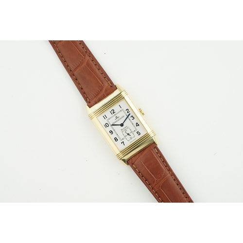 138 - JAEGER LE COULTRE REVERSO GRANDE TAILLE 18CT GOLD W/ GUARANTEE PAPERS REF. 270162, rectangular white... 