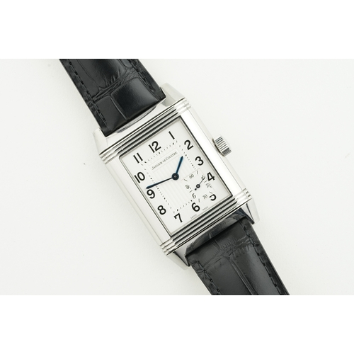 139 - JAEGER LE-COULTRE REVERSO 8 GRANDE POWER RESERVE W/ GUARANTEE PAPERS REF. 240.8.14, rectangular silv... 