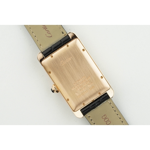 147 - CARTIER TANK AMERICAINE XL 18CT GOLD REF. 2505 W2603156, rectangular dial with hour markers and hand... 