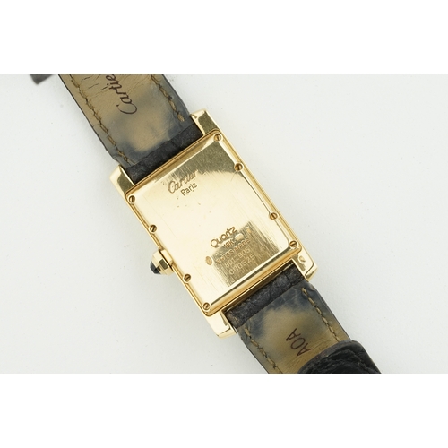 150 - CARTIER TANK AMERICAINE 18CT REF. W2600951, rectangular dial with hour markers and hands, 23x40mm 18... 