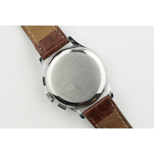 161 - CLEBAR CHRONOGRAPH WRISTWATCH, circular twin register dial with hour markers and hands, 35mm stainle... 