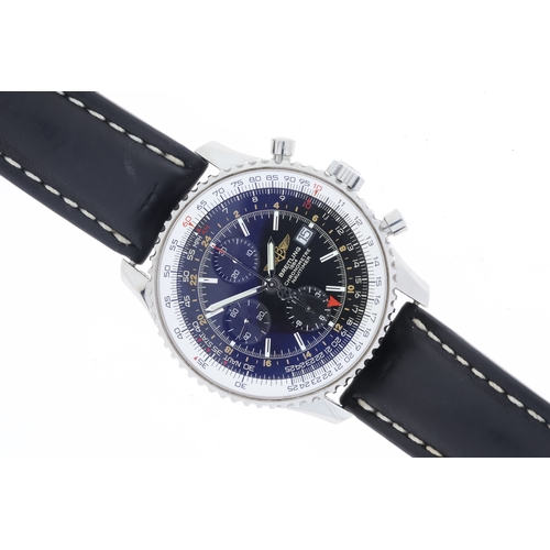 55 - Brand: Breitling 
 Model Name: Navitimer
 Reference: A24322
 Complication: World GMT
 Movement: Auto... 