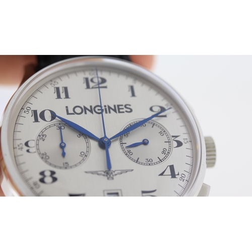 130 - RARE LONGINES HONOUR AND GLORY LIMITED EDITION SET, 1) An 18ct white gold Longines chronograph, refe... 