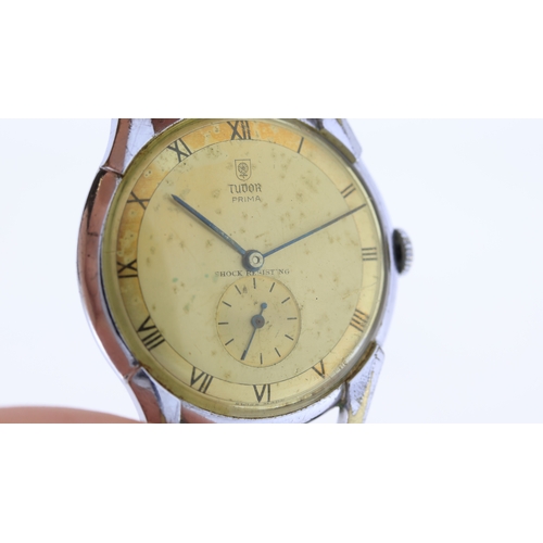 139 - Brand: Tudor
 Model Name: Prima 
 Movement: Manual Wind
 Year: Circa 1940's
 Dial shape: Circular
 D... 