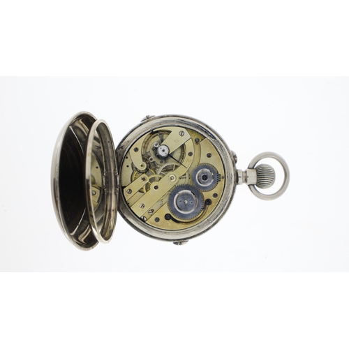 172 - Goliath Calendar Moon Phase Pocket Watch, white dial with Roman numerals, for subsidiary dials, mont... 