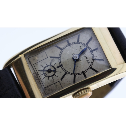 43 - Brand: Vintage Longines
 Model Name: Duo Time 9ct 
 Movement: Manual Wind
 Year: Circa 1930's
 Dial ... 