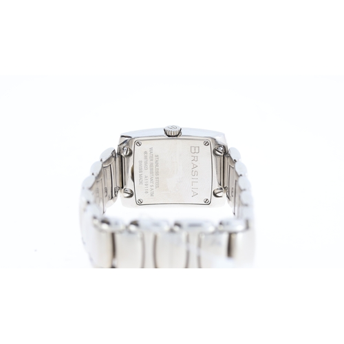 80 - Brand: Ebel
 Model Name: Brasilia 
 Reference: E9976M23
 Movement: Quartz
 Dial shape: Rectangular
 ... 