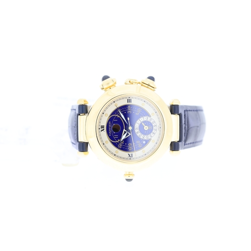 13 - Brand: Cartier
 Model Name: Pasha Alarm moonphase 
 Movement: Quartz
 Year: Circa 2000
 Box: Accompa... 