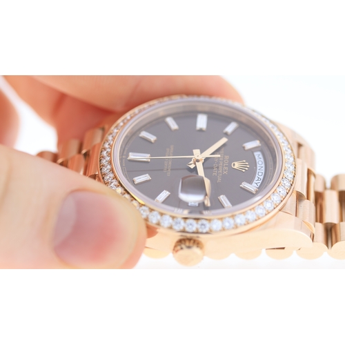 46 - Brand: Rolex
 Model Name: Day Date 40 
 Reference: 228345RBR
 Movement: Automatic
 Year: Circa 2018
... 