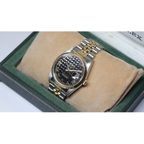 10 - Brand: Rolex
 Model Name: Datejust 36 
 Reference: 16233
 Movement: Automatic
 Year: 1988
 Dial shap... 