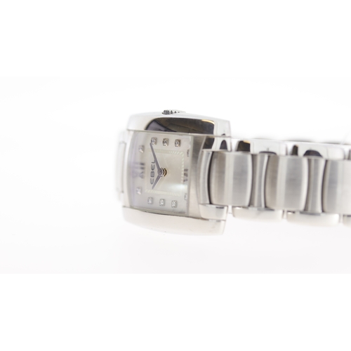 135 - Brand: Ebel
 Model Name: Brasilia 
 Reference: E9976M22
 Movement: Quartz
 Dial shape: Rectangular
 ... 