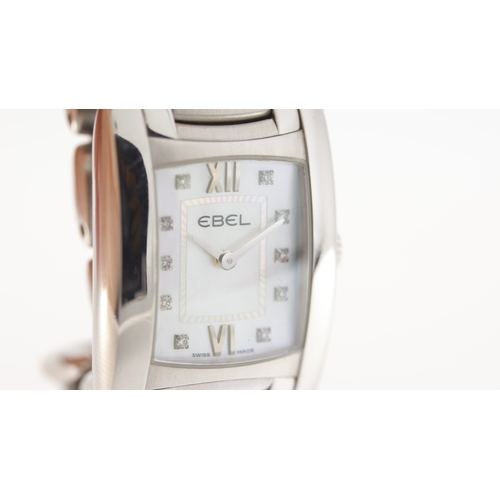 135 - Brand: Ebel
 Model Name: Brasilia 
 Reference: E9976M22
 Movement: Quartz
 Dial shape: Rectangular
 ... 