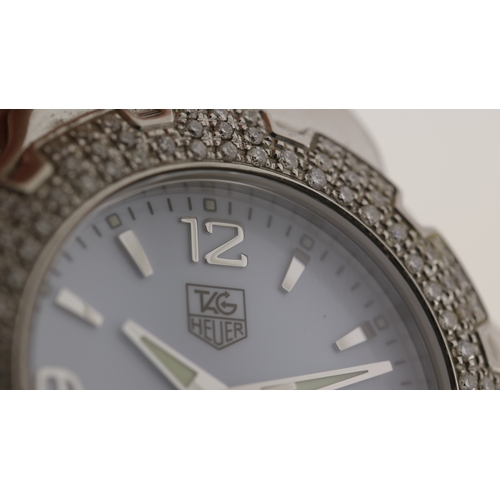 154 - Brand: Tag Heuer
 Model Name: Formula 1 Diamond Bezel 
 Reference: WAC1215-0
 Movement: Quartz
 Pape... 