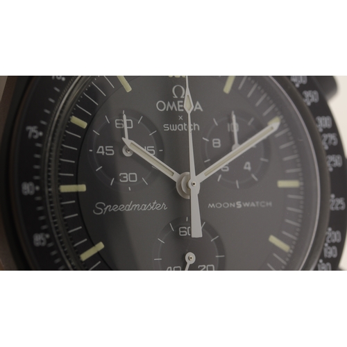 159 - Brand: Omega
 Model Name: Moon Swatch 'Mission to Mercury' 
 Movement: Quartz
 Dial shape: Circular
... 