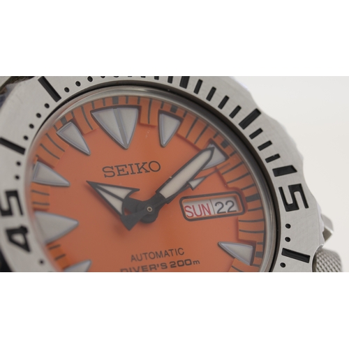 167 - Brand: Seiko
 Model Name: Orange Monster 
 Reference: SRP309
 Movement: Automatic
 Year: Circa 2014
... 