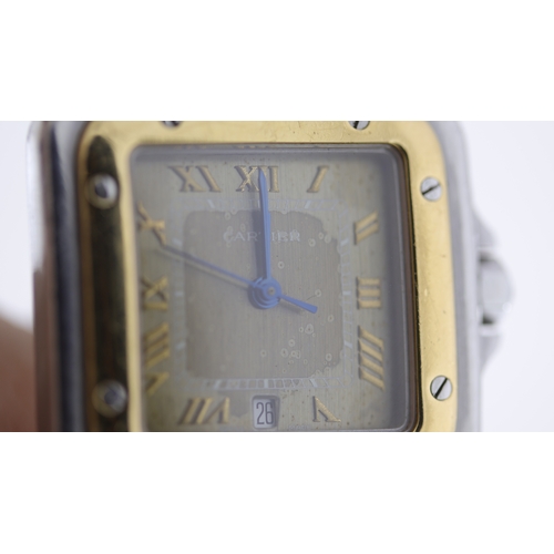 179 - Brand: Cartier
 Model Name: Santos Galbee 
 Reference: 1566
 Movement: Quartz
 Dial shape: Square
 D... 