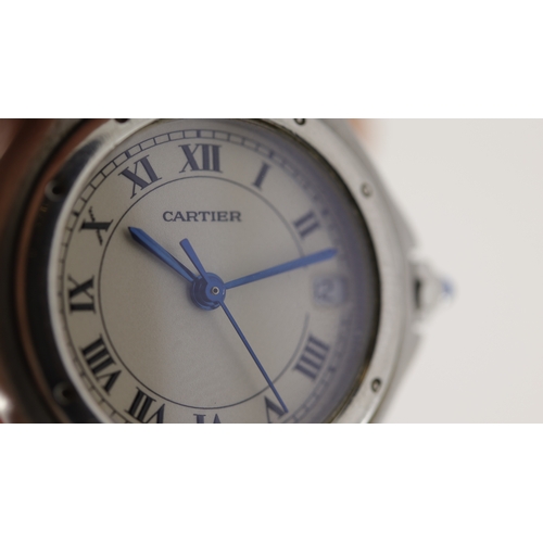 198 - Brand: Cartier
 Model Name: Cougar 
 Reference: 121000 R
 Movement: Quartz
 Year: Circa 1994
 Box: i... 